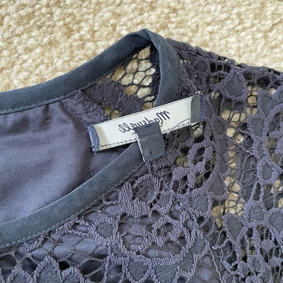 🎃Madewell Magnolia Navy Blue Lace Sheath Dress Size 4 - Picture 15 of 15